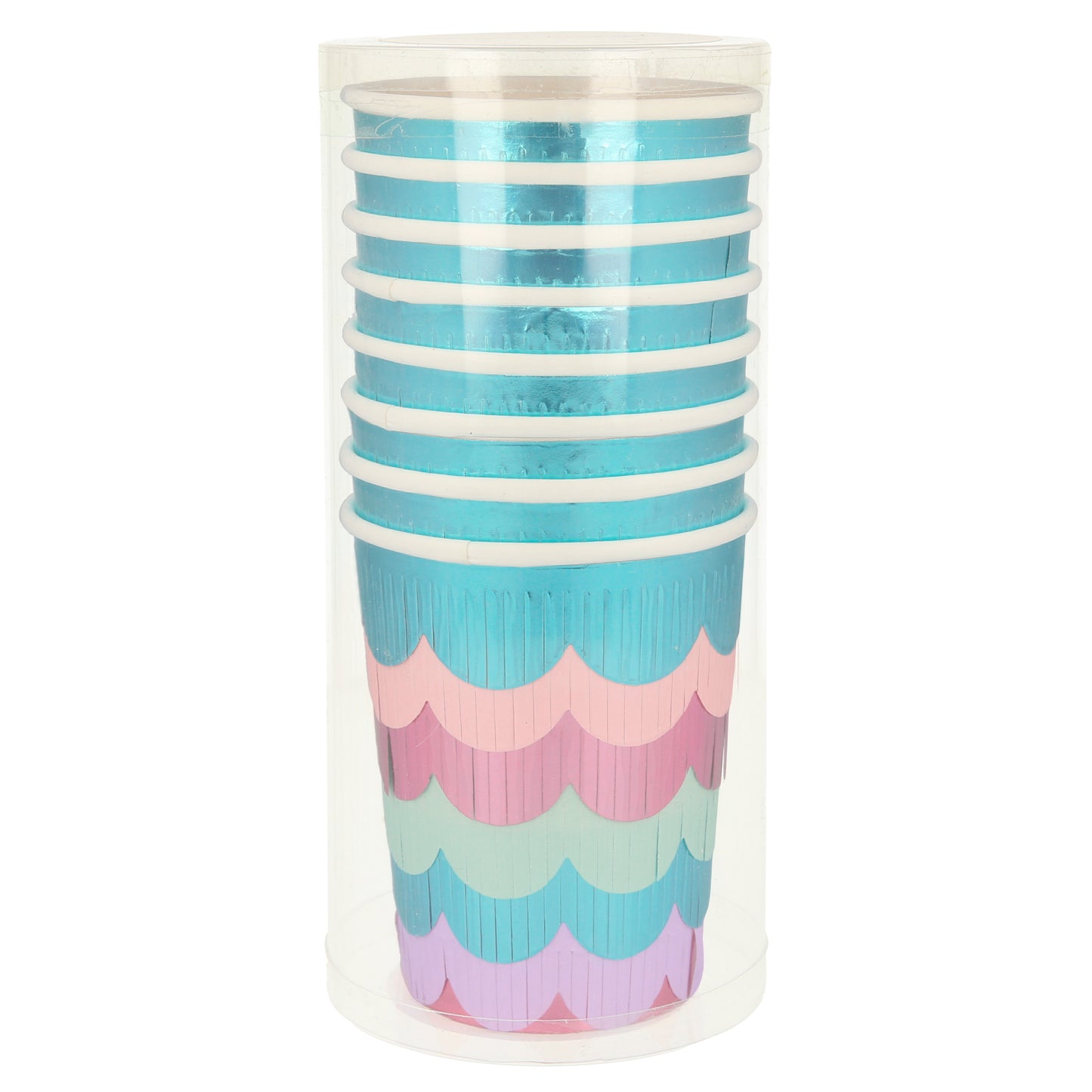 Mermaid Scalloped Fringe Cups (8 per pack)