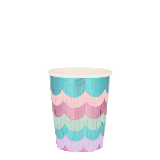 Mermaid Scalloped Fringe Cups (8 per pack)