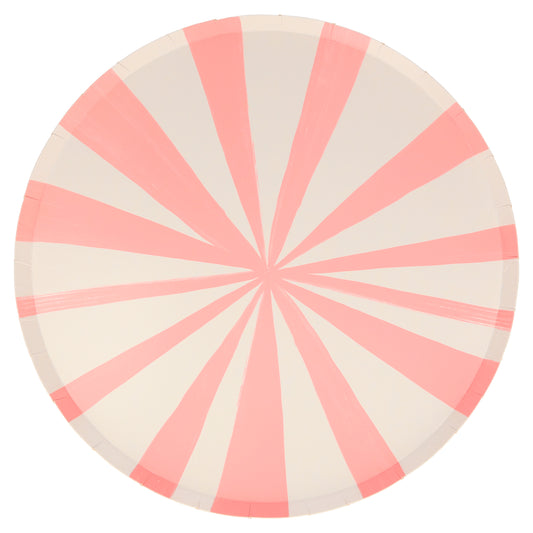 Pink Stripe Large Plates (8 per pack)