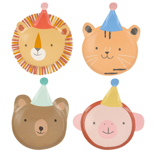 Animal Parade Die Cut Plates (8 per pack)