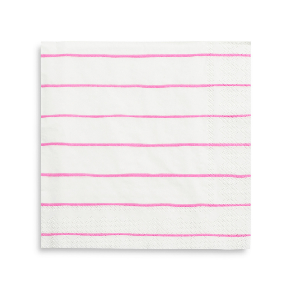 Cerise Frenchie Striped Large Napkins (16 per pack)