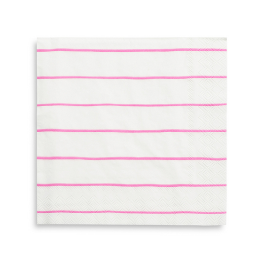 Cerise Frenchie Striped Large Napkins (16 per pack)