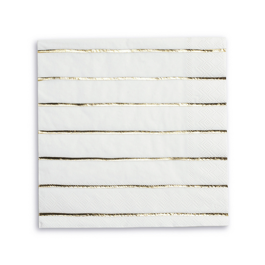 Gold Frenchie Striped Large Napkins (16 per pack)