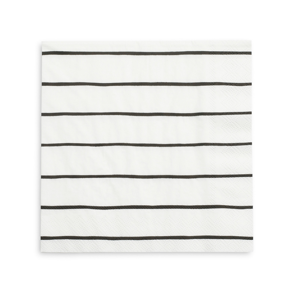 Ink Frenchie Striped Large Napkins (16 per pack)