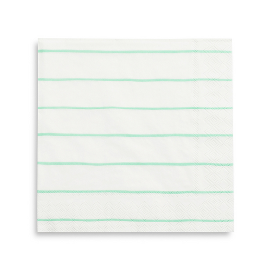 Mint Frenchie Striped Large Napkins (16 per pack)