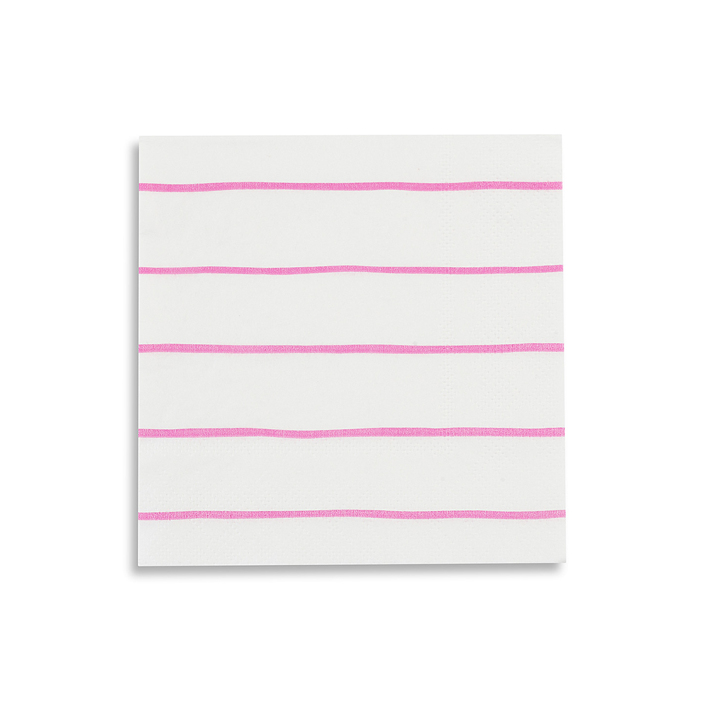 Cerise Frenchie Striped Petite Napkins (16 per pack)