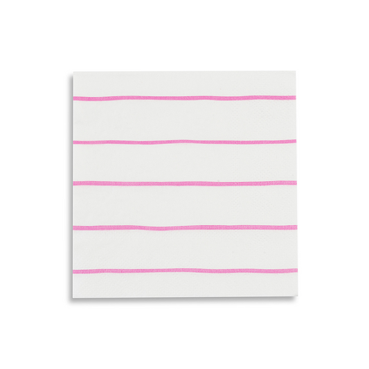 Cerise Frenchie Striped Petite Napkins (16 per pack)