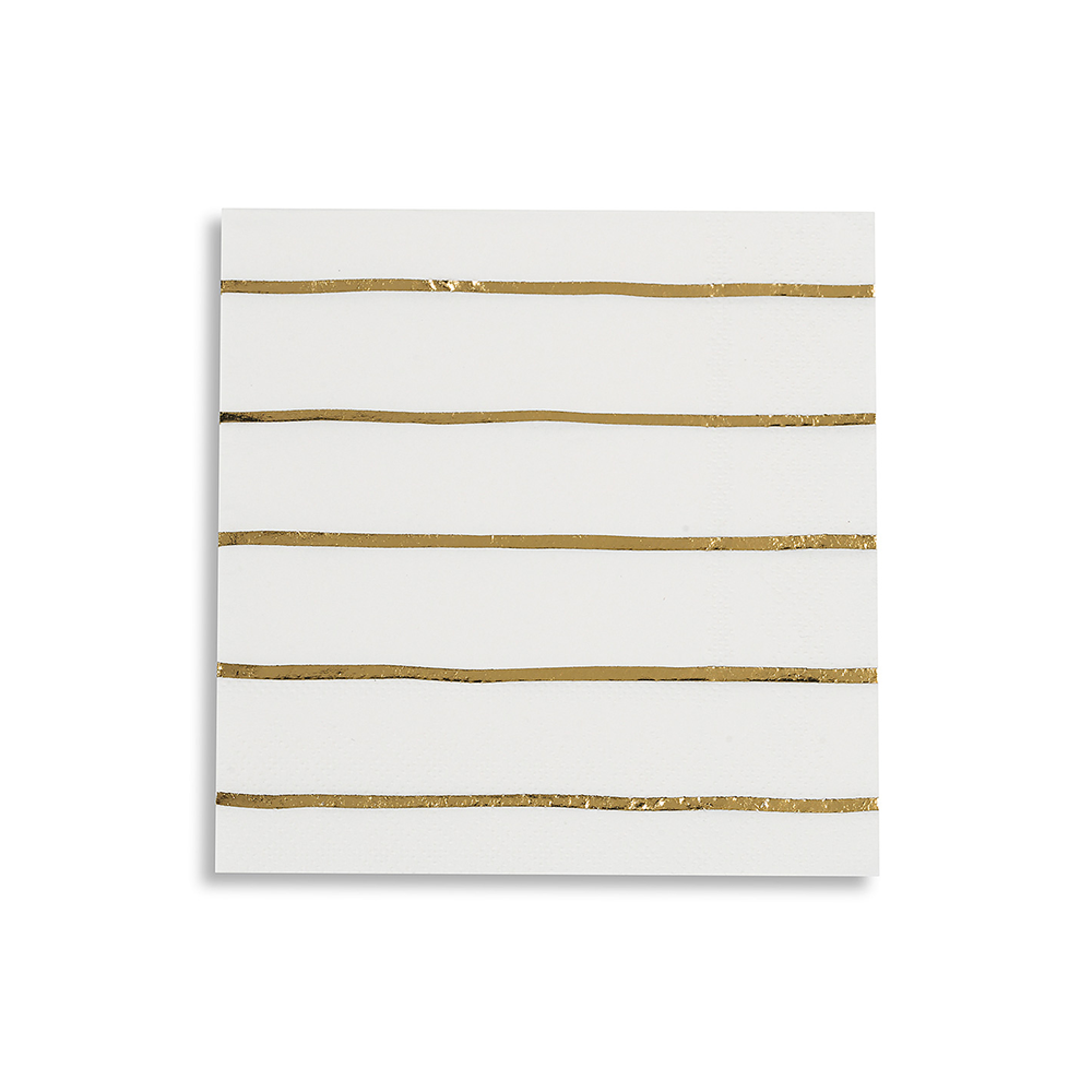 Gold Frenchie Striped Petite Napkins (16 per pack)