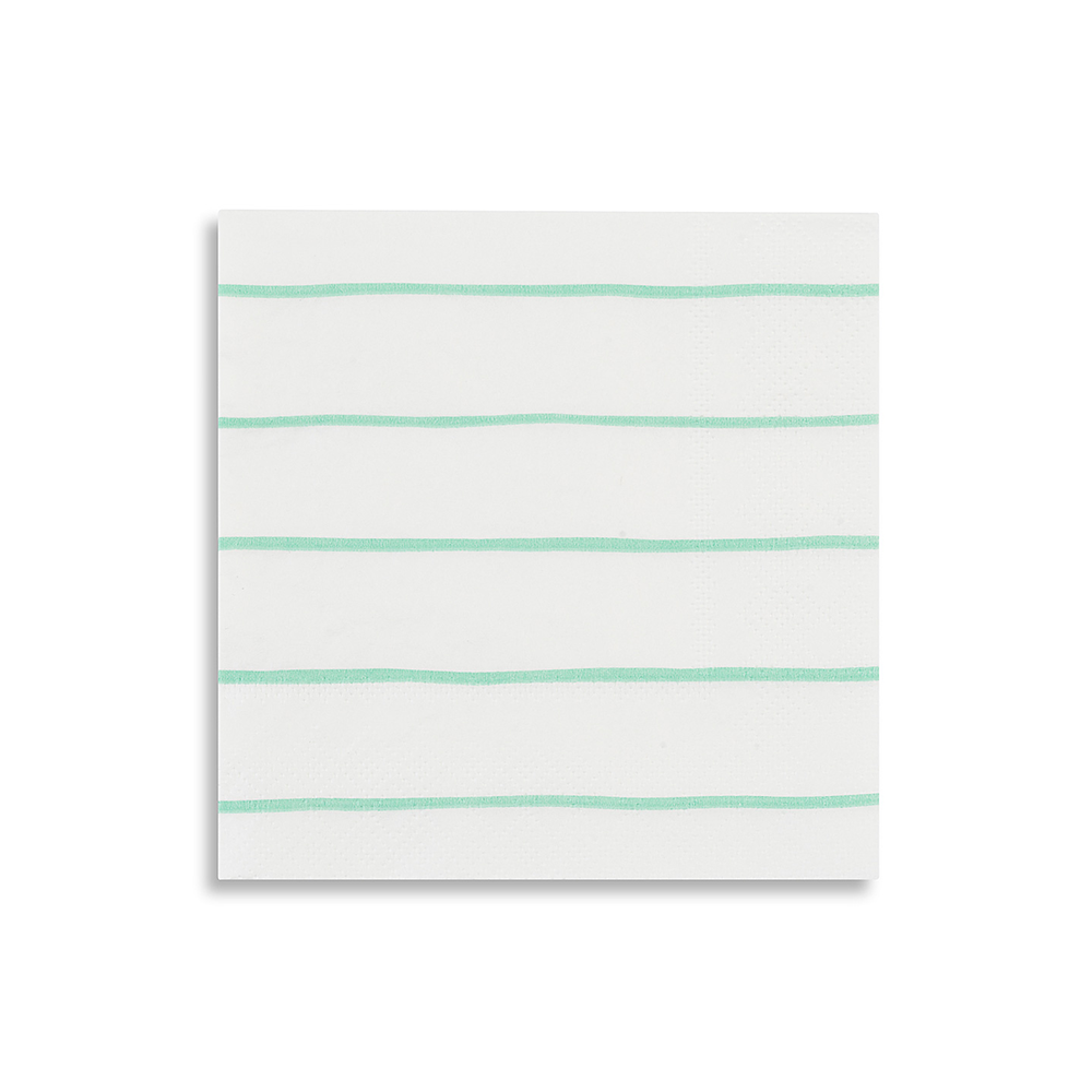 Mint Frenchie Striped Petite Napkins (16 per pack)