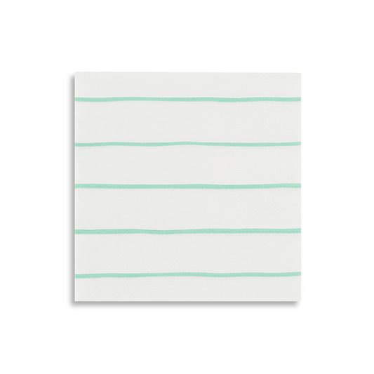 Mint Frenchie Striped Petite Napkins (16 per pack)