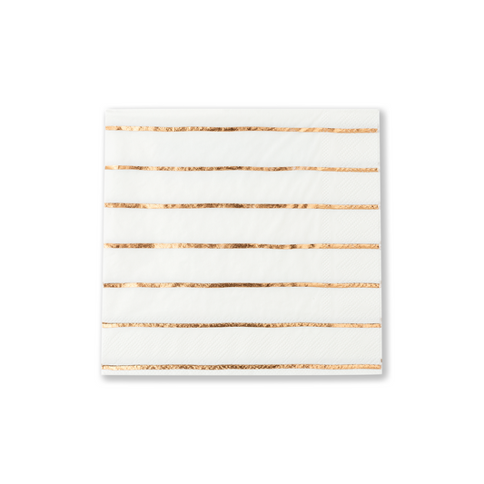 Rose Gold Frenchie Striped Petite Napkins (16 per pack)