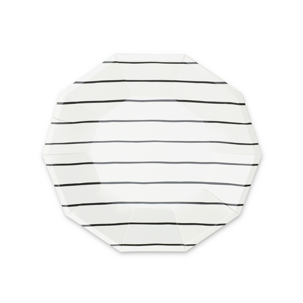 Ink Frenchie Striped Small Plates (8 per pack)