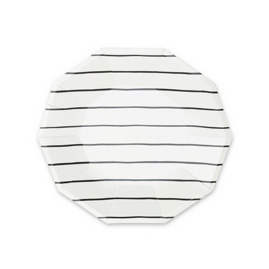 Ink Frenchie Striped Small Plates (8 per pack)