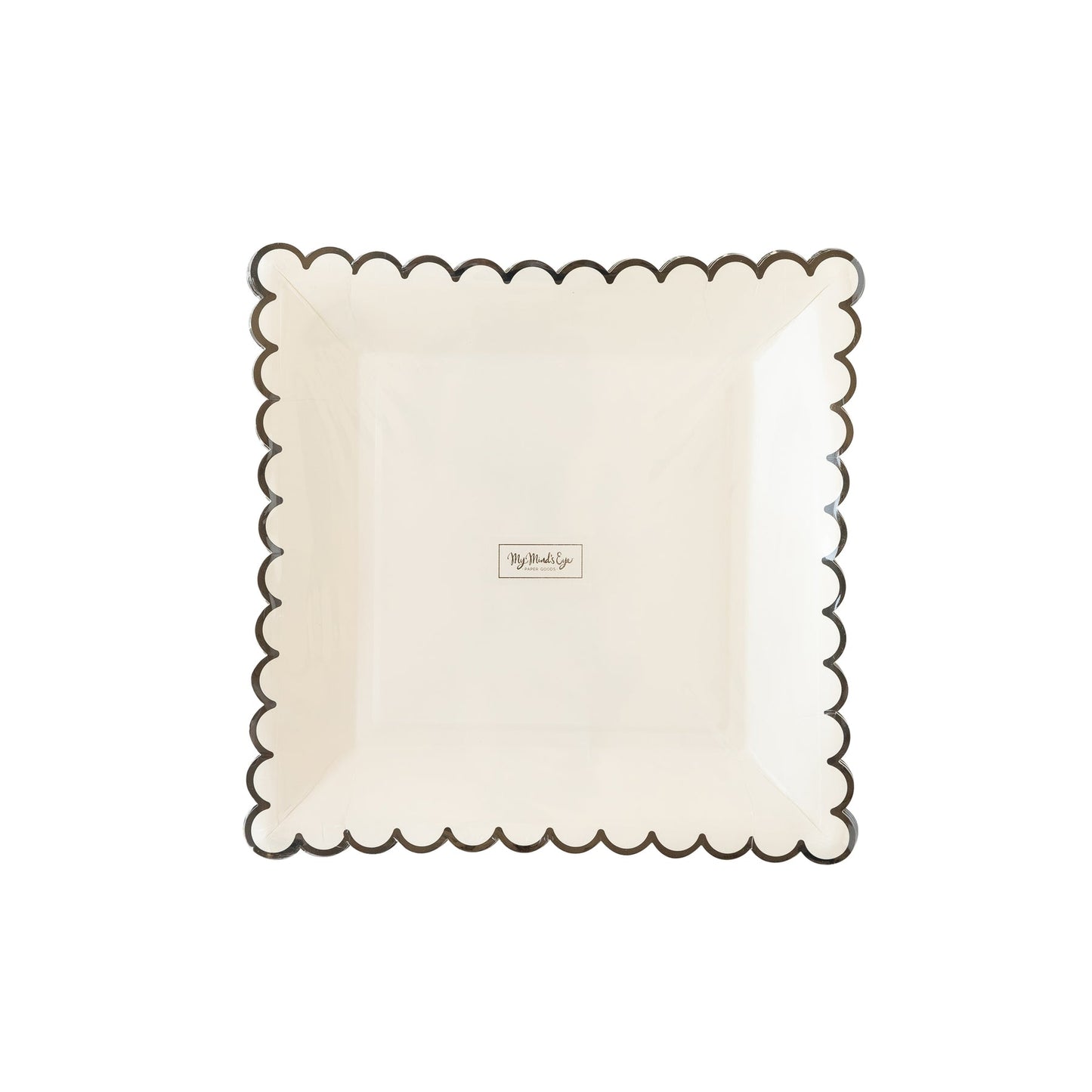 White With Black Scallop Edge Large Plates (8 per pack)