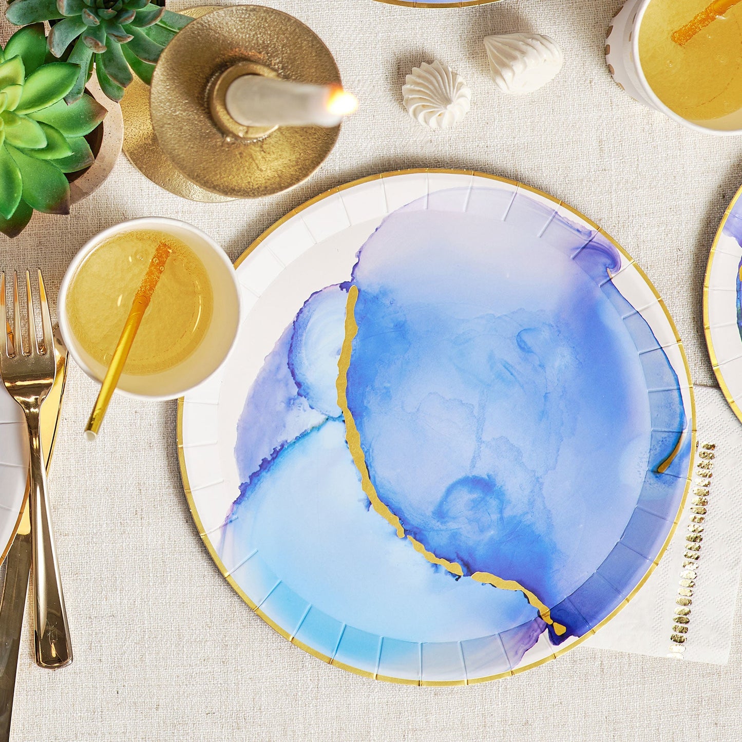 Ocean Watercolor Small Plates (10 per pack)