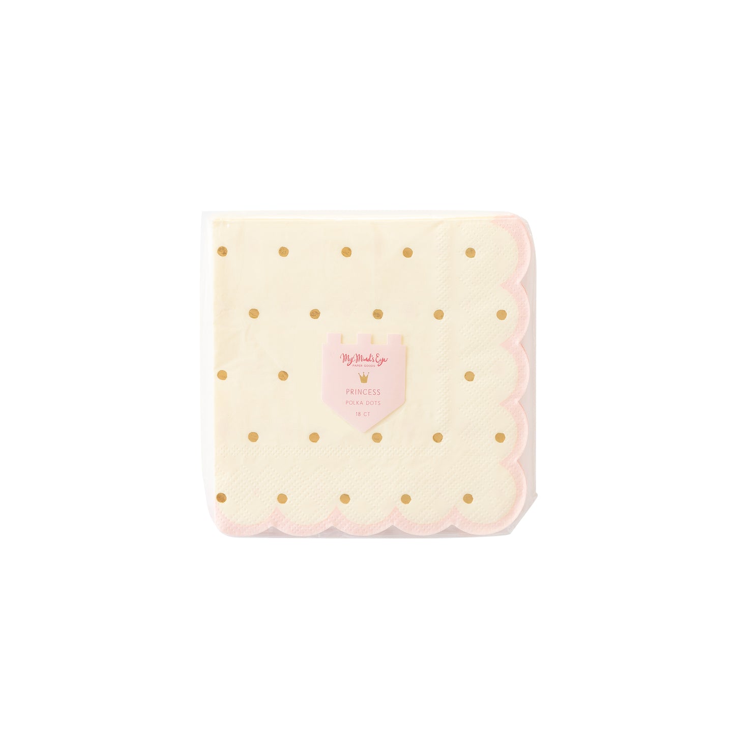 Scallop Pink and Gold Small Napkin (18 per pack)