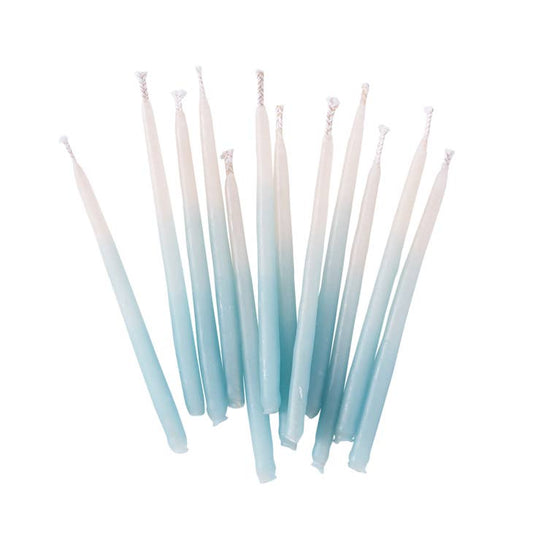 Aqua Ombre Beeswax Birthday Candles (12 per pack)