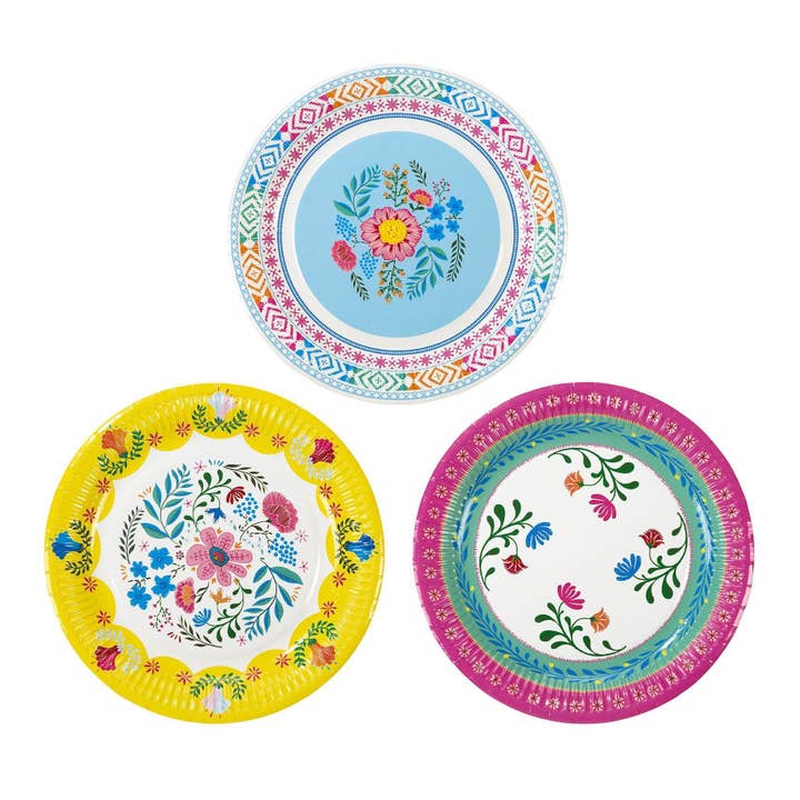 Boho Floral Paper Plates (12 per pack)