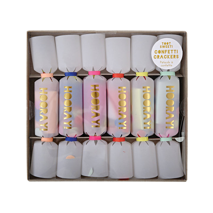 Hooray Confetti Small Crackers (6 per pack)