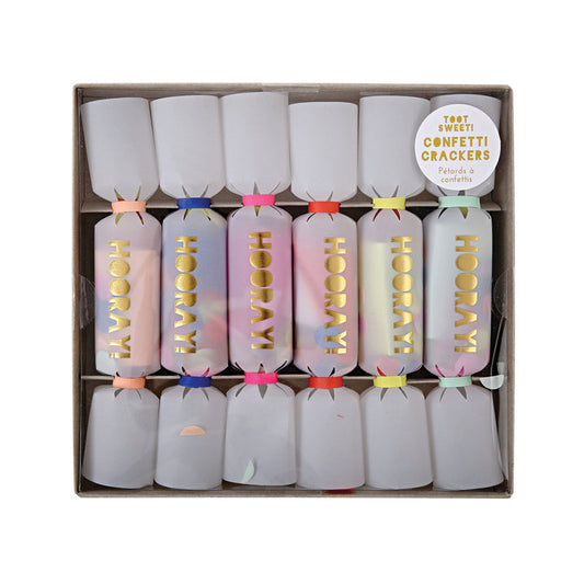 Hooray Confetti Small Crackers (6 per pack)