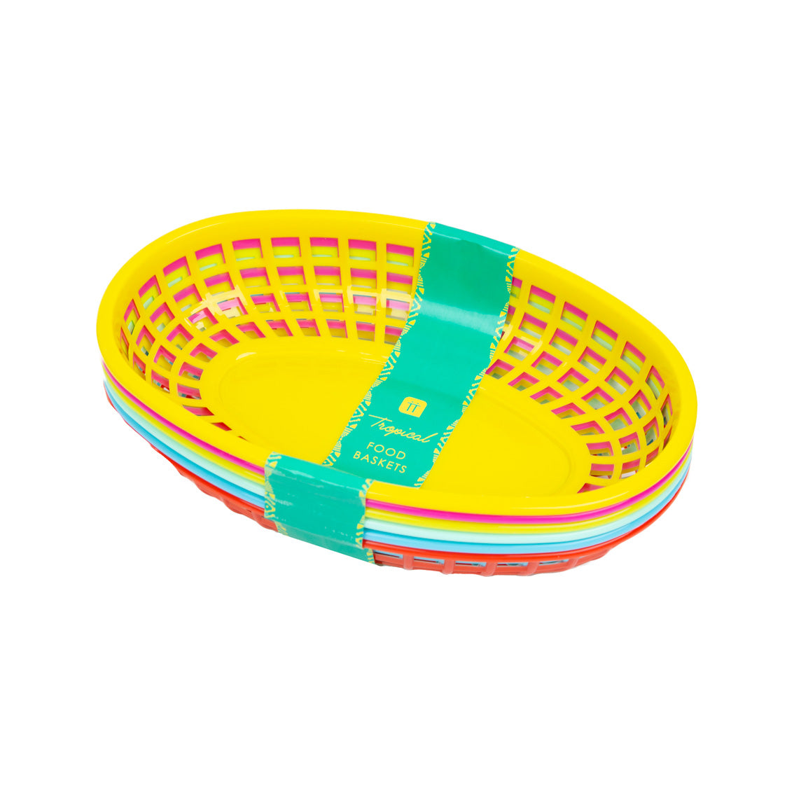 Colorful Plastic Food Baskets (6 per pack)