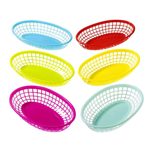 Colorful Plastic Food Baskets (6 per pack)