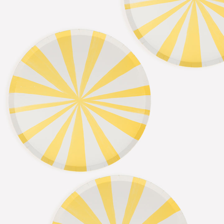 Yellow Stripe Large Plates (8 per pack)