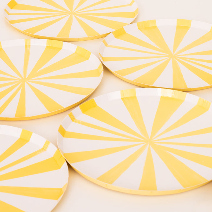 Yellow Stripe Side Plates (8 per pack)