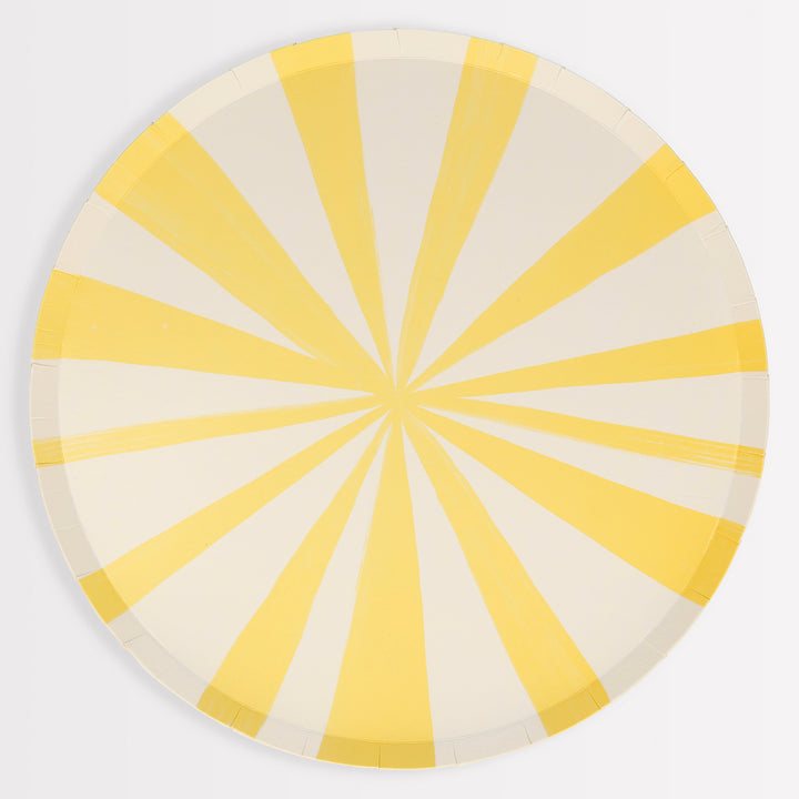 Yellow Stripe Large Plates (8 per pack)