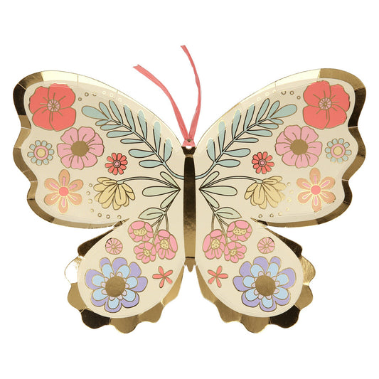 Floral Butterfly Plates (8 per pack)