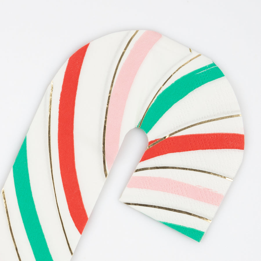 Stripy Candy Cane Napkins (16 per pack)