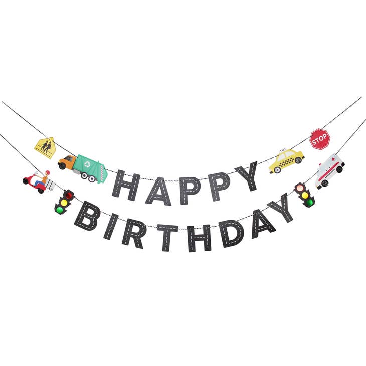 Transportation Birthday Banner