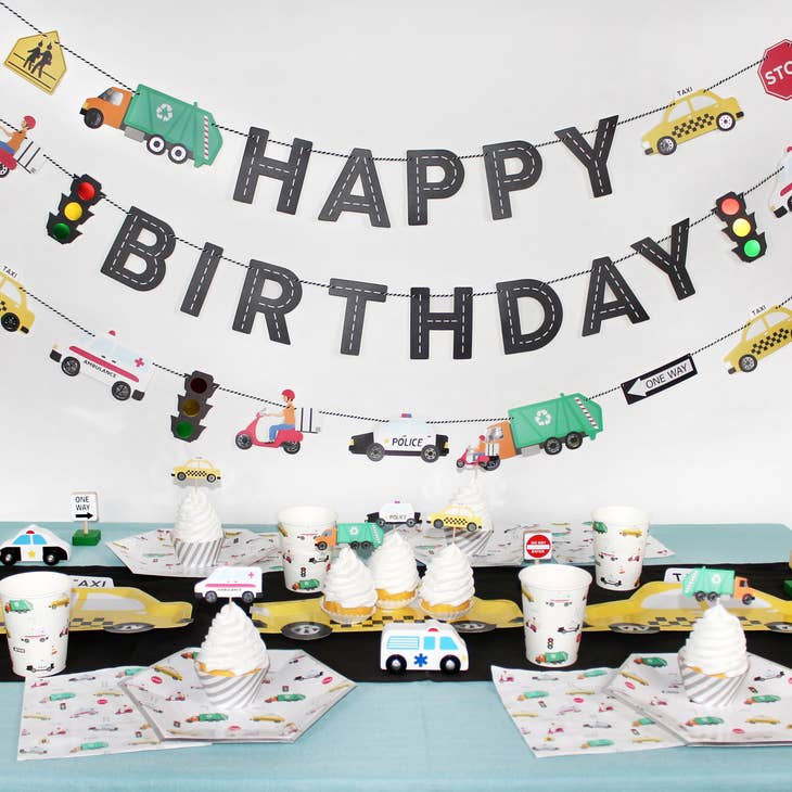 Transportation Birthday Banner