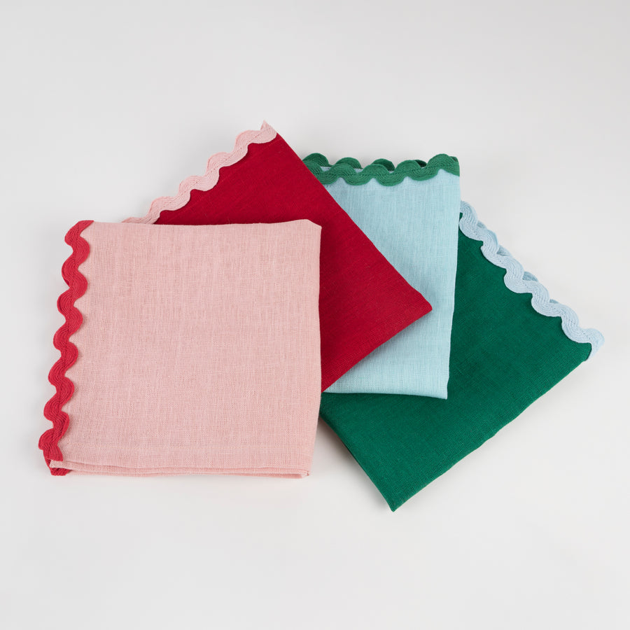 Assorted Ric Rac Napkins (4 per pack)