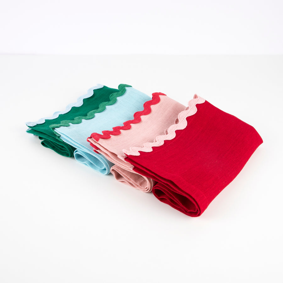 Assorted Ric Rac Napkins (4 per pack)