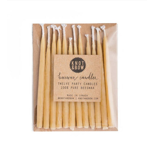 Natural Beeswax Birthday Candles (12 per pack)