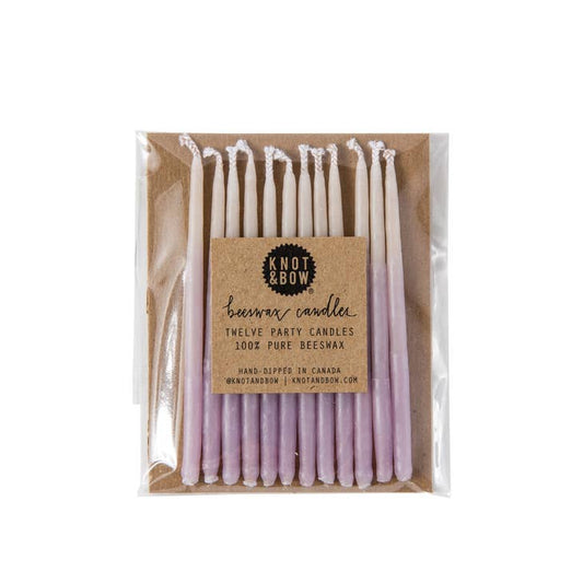 Violet Ombre Beeswax Birthday Candles (12 per pack)