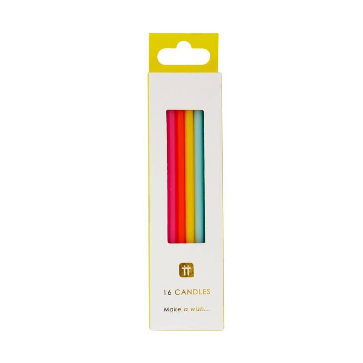 Tall Rainbow Birthday Candles (16 per pack)