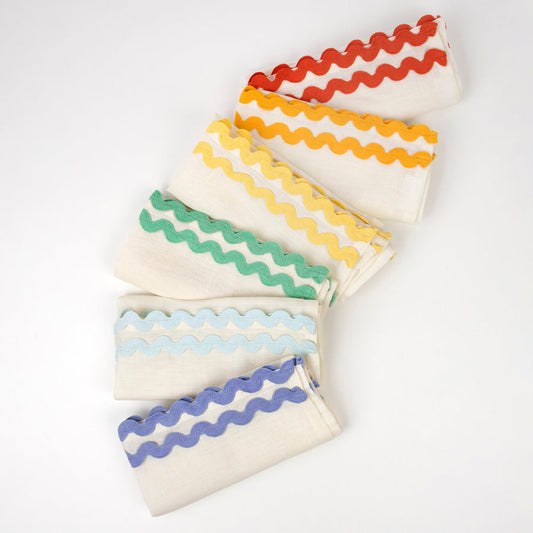 Colorful Ric Rac Fabric Napkins