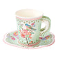 Vintage Paper Cup & Saucer Set (12 per pack)