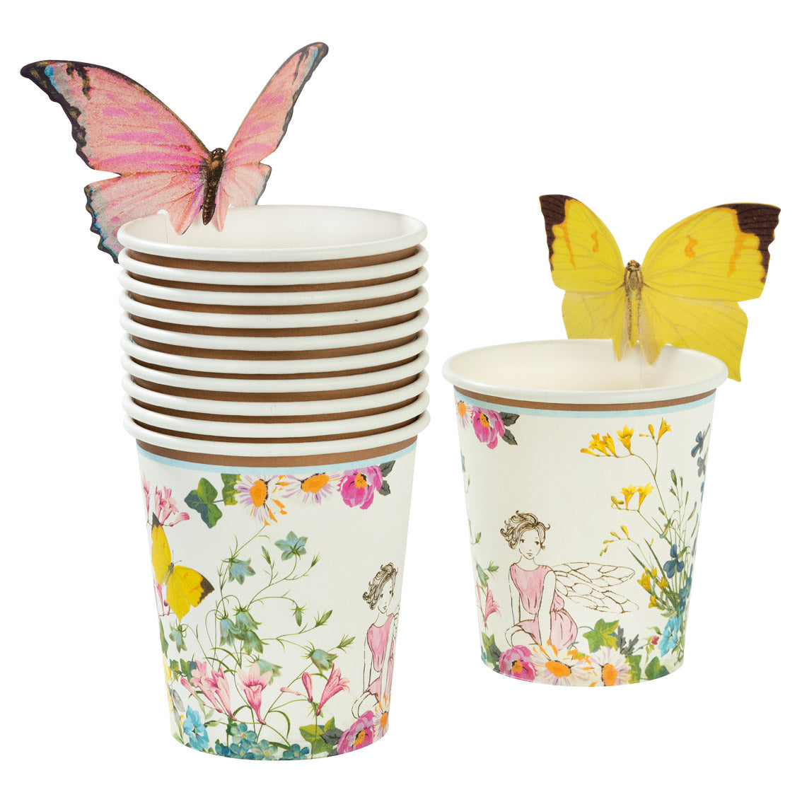 Truly Fairy Cups With Butterfly Trim (12 per pack)