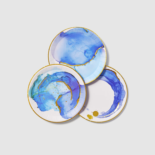 Ocean Watercolor Small Plates (10 per pack)