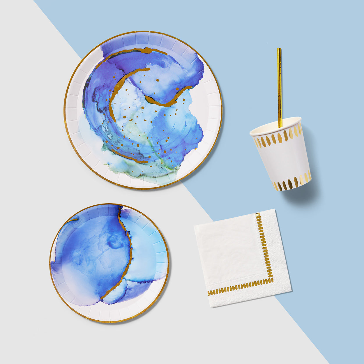 Ocean Watercolor Large Plates (10 per pack)